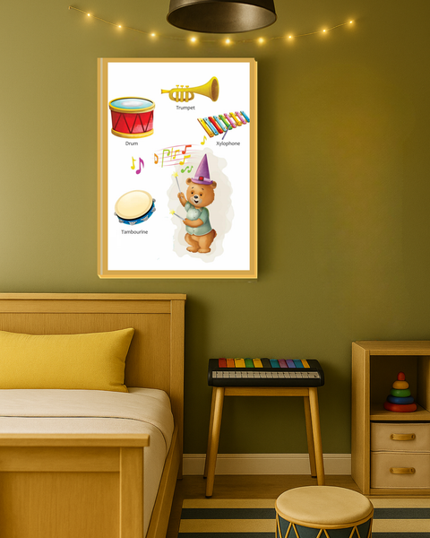 Printable Ed the Ted Musical Instruments Educational Poster (Instant Download) | A3, A4 & 8×10″