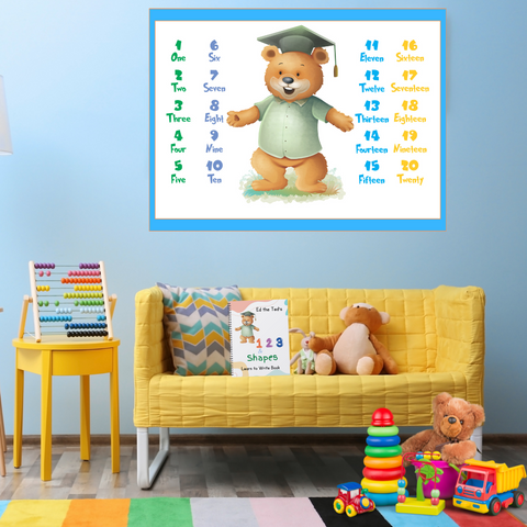Screen-free maths poster for nursery printable