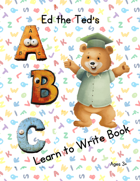 ABC Tracing & Handwriting Workbook | Ed the Ted™ | Ages 3+ | Printable PDF
