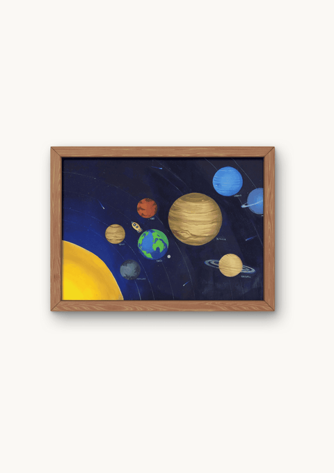 Printable Solar System Oil Painting Print (Instant Download) | A3, A4 & 8×10" | Canvas & Quill