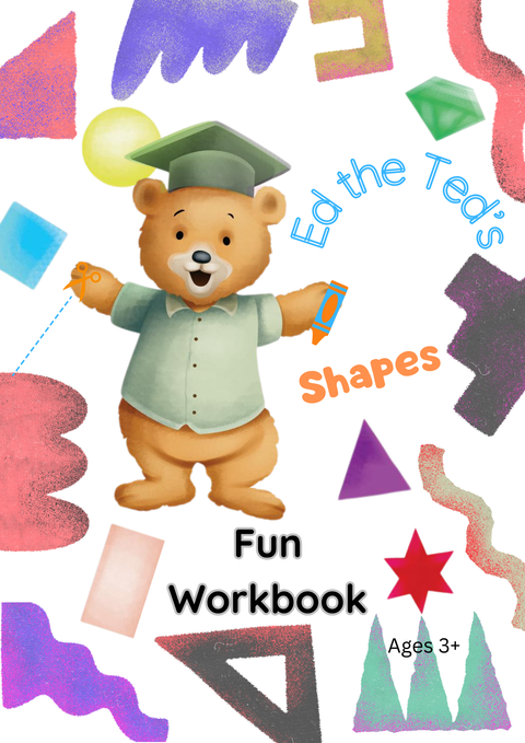 Ed the Ted printable shapes handwriting workbook (PDF A4)