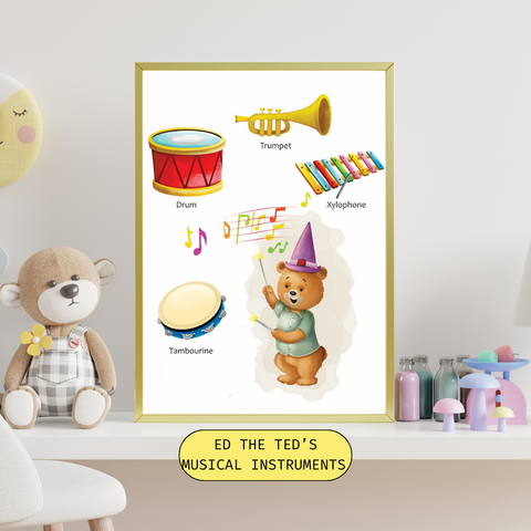 Screen-free music learning poster for nursery