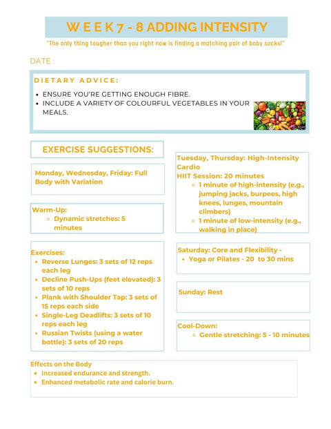 12 Week PDF Post Pregnancy Fitness Tracker