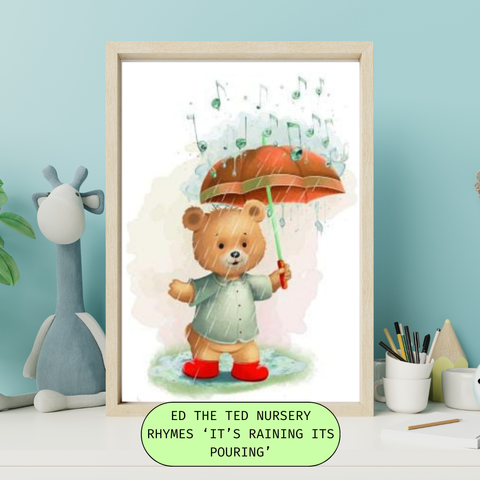 Ed the Ted nursery rhyme wall art for children