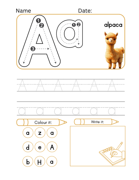 ABC handwriting workbook printable pages for early writing and pencil control