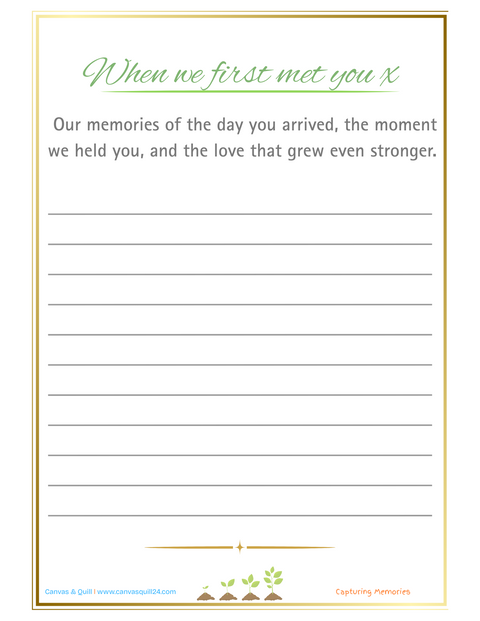 When We First Met You closing page in premium pregnancy journal