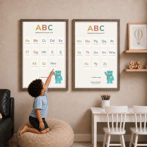 Landing Ready® Alphabet & Sounds Split Wall Charts | Ages 2–6 | Digital Download