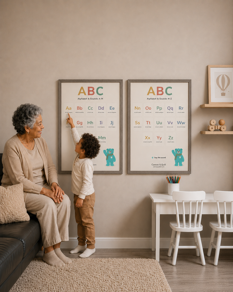 Landing Ready® Alphabet & Sounds Split Wall Charts | Ages 2–6 | Digital Download