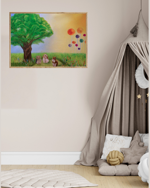 Enchanted Countryside oil painting print digital download