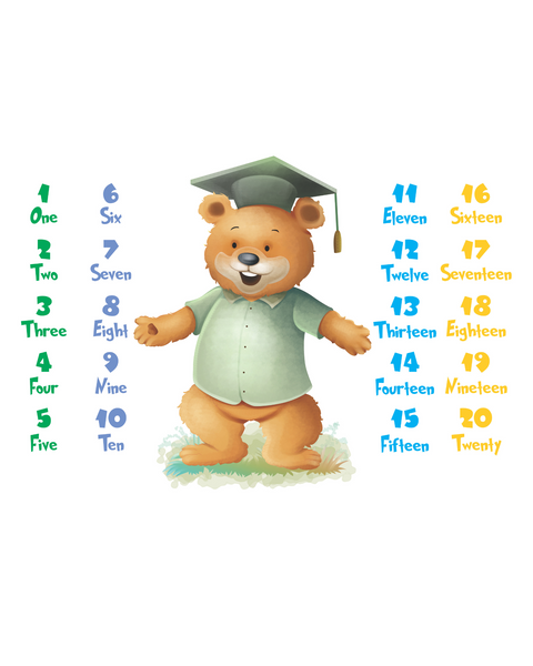 Ed the Ted 123 Starter Pack (Ages 2–5+) | Printable 123 Poster + 55-Page Number & Sahpes Handwriting Workbook PDF (A4 & US Letter) + Pawgress Chart + Encouragement Poster | Digital Download