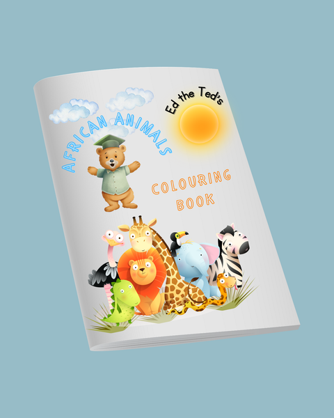 Colouring Starter Pack (Ages 2+) | Calm Learning at Home or on the Go | Printable 46-Page African Animal Colouring Book + Encouragment Poster + Pawgress Chart + Parent Guide PDF and PNG