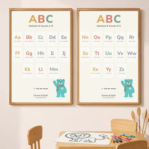 Landing Ready® Alphabet & Sounds Split Wall Charts | Ages 2–6 | Digital Download