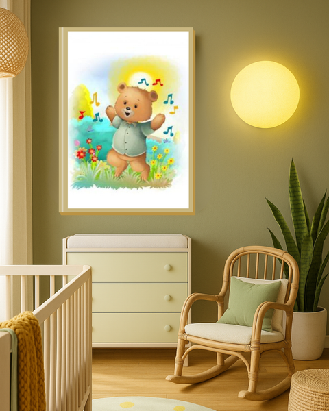 Printable Ed the Ted “Round and Round the Garden” Nursery Rhyme Poster (Instant Download) | A3, A4 & 8×10″