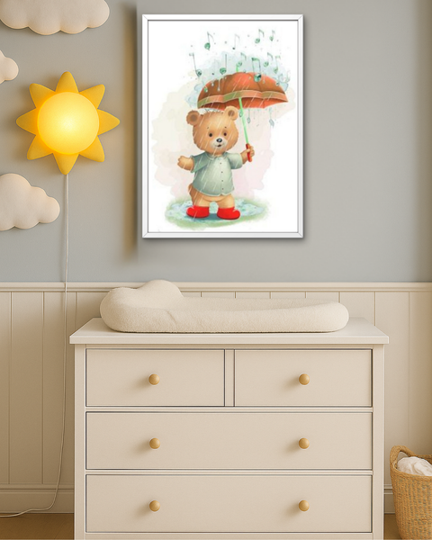 Printable Ed the Ted "It’s Raining, It’s Pouring" Nursery Rhyme Poster  Instant Download | A3, A4 & 8×10″