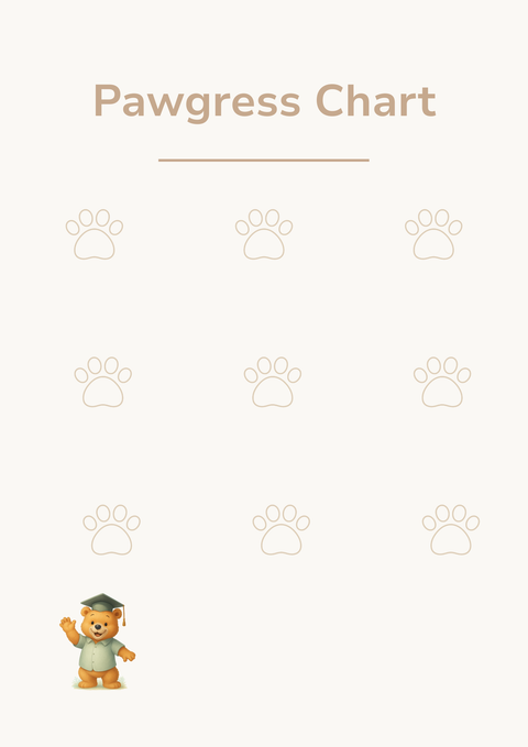 Pawgress Chart printable for children to track learning and confidence.