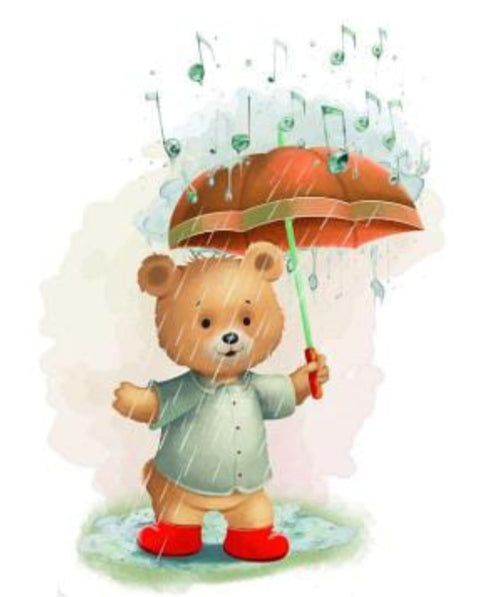 Printable Ed the Ted "It’s Raining, It’s Pouring" Nursery Rhyme Poster  Instant Download | A3, A4 & 8×10″