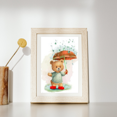 Ed the Ted nursery rhyme wall art for children